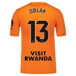 Günstige Fußballtrikots Atlético Madrid Oblak 13 Torwart Kinder 2025-26 Orange Kurzarm